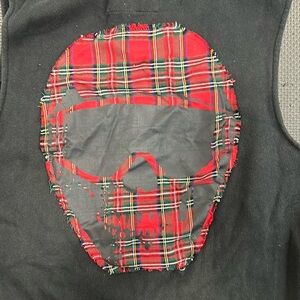 Endeavor snowboard design, unique style vintage plaid skull zip vest